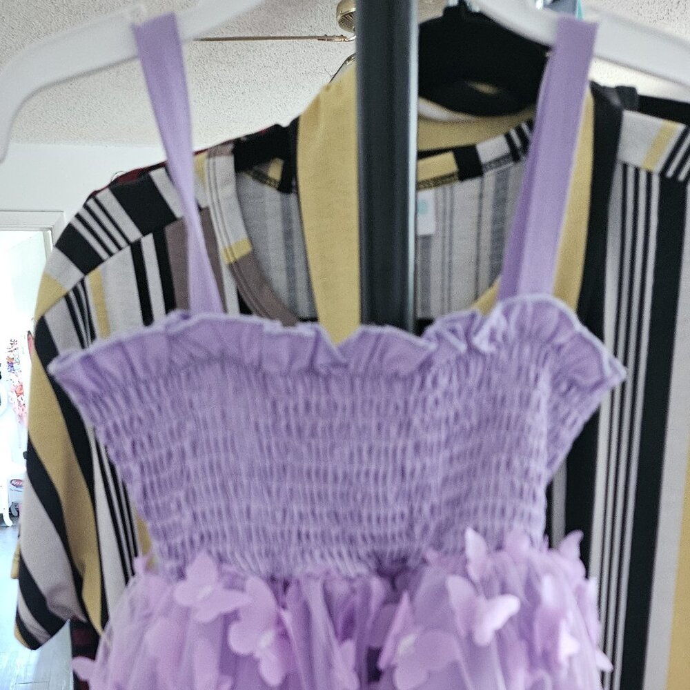 Little girl purple butterflies dress